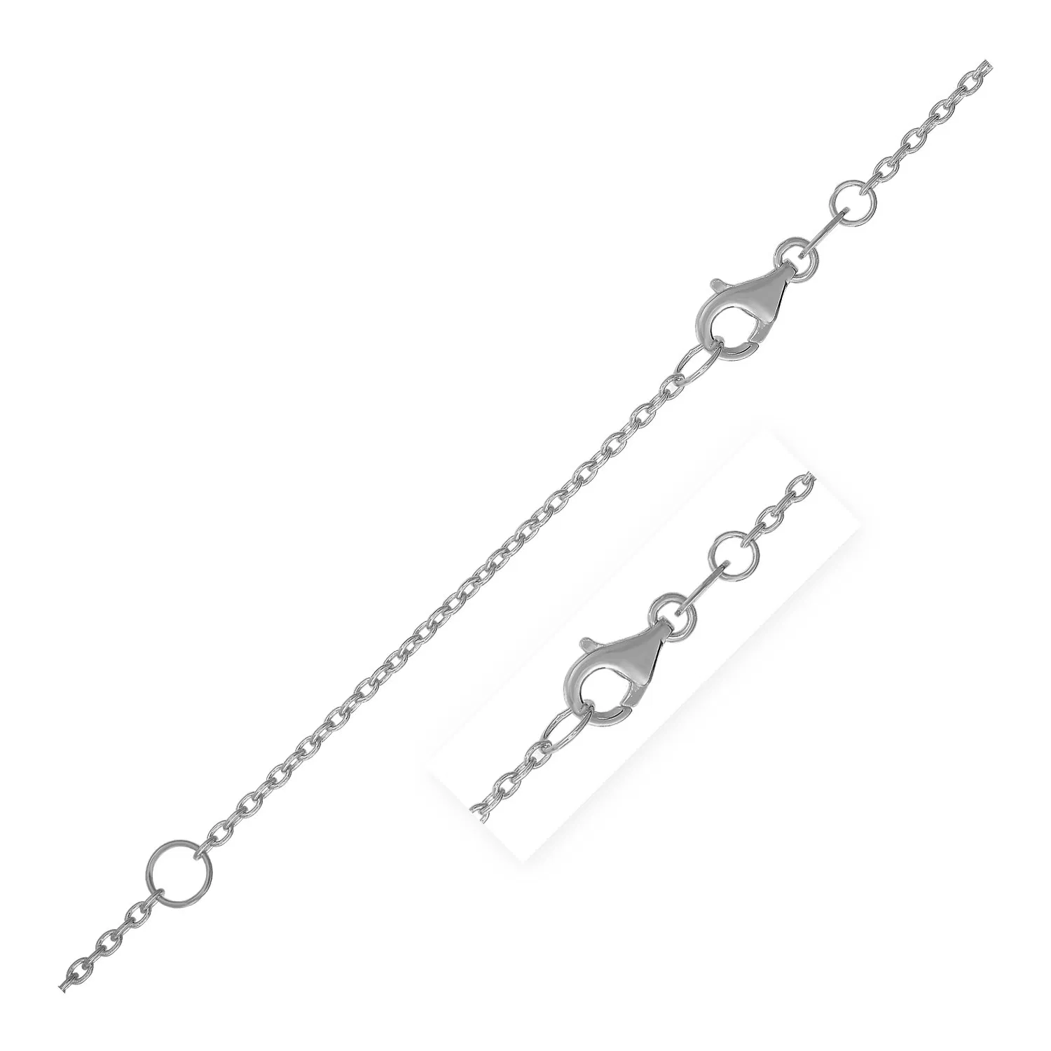 Ausdehnbare Kabelkette in 14 Karat Weißgold (1,2 mm)