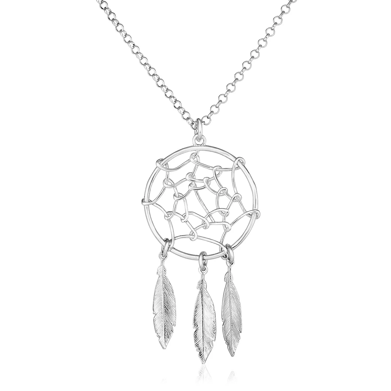 Sterling Silber 17 Zoll Halskette mit Dream Catcher Anhänger