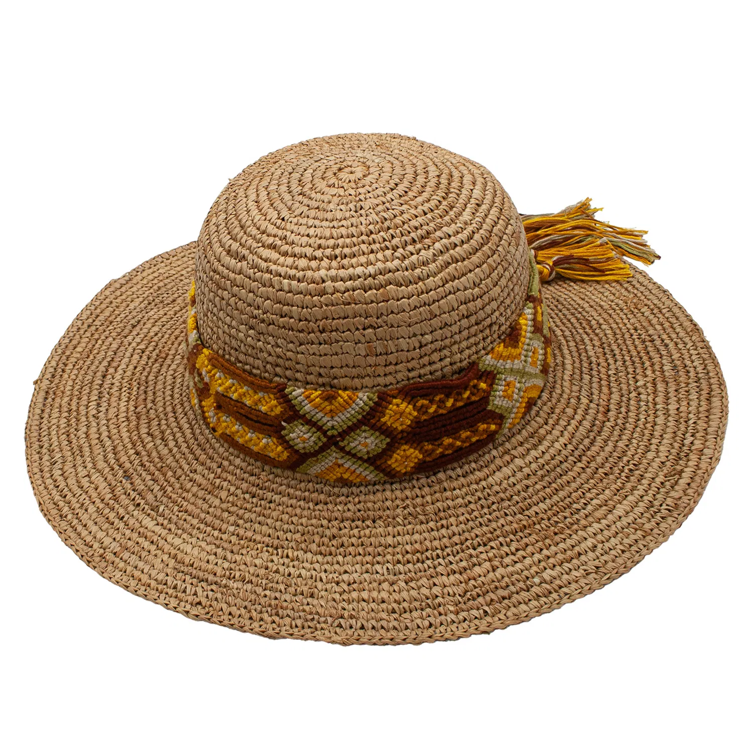 Riviera Maya Raffia Strohgewebe Wide Brim Beach Resort Hat