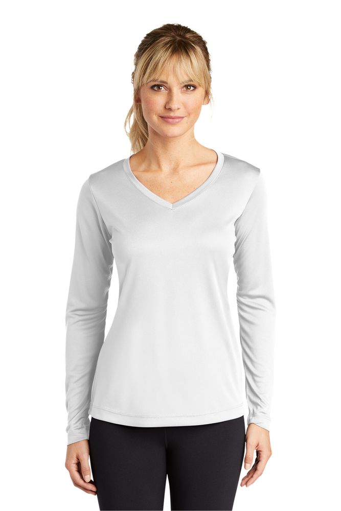 Sport-Tek Ladies Long Sleeve PosiCharge Competitor V-Neck Tee LST353LS