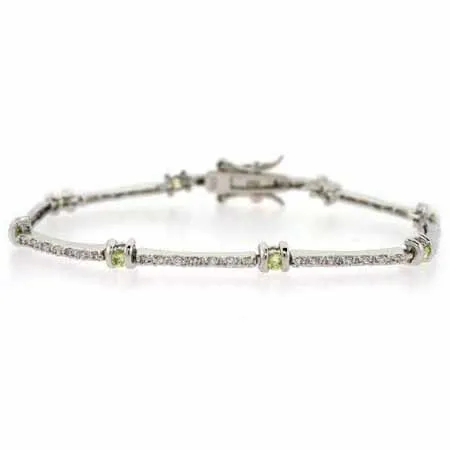 Sterling Silber Licht Grün cz und simuliert Diamant cz Armband