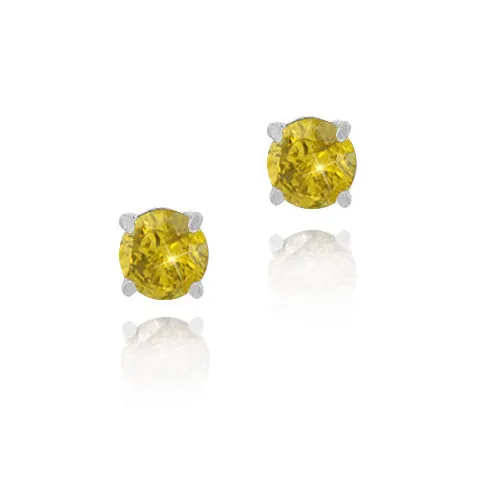 Sterling Silber 1 / 4 Ct. TDW Yellow Diamond Stud Ohrringe