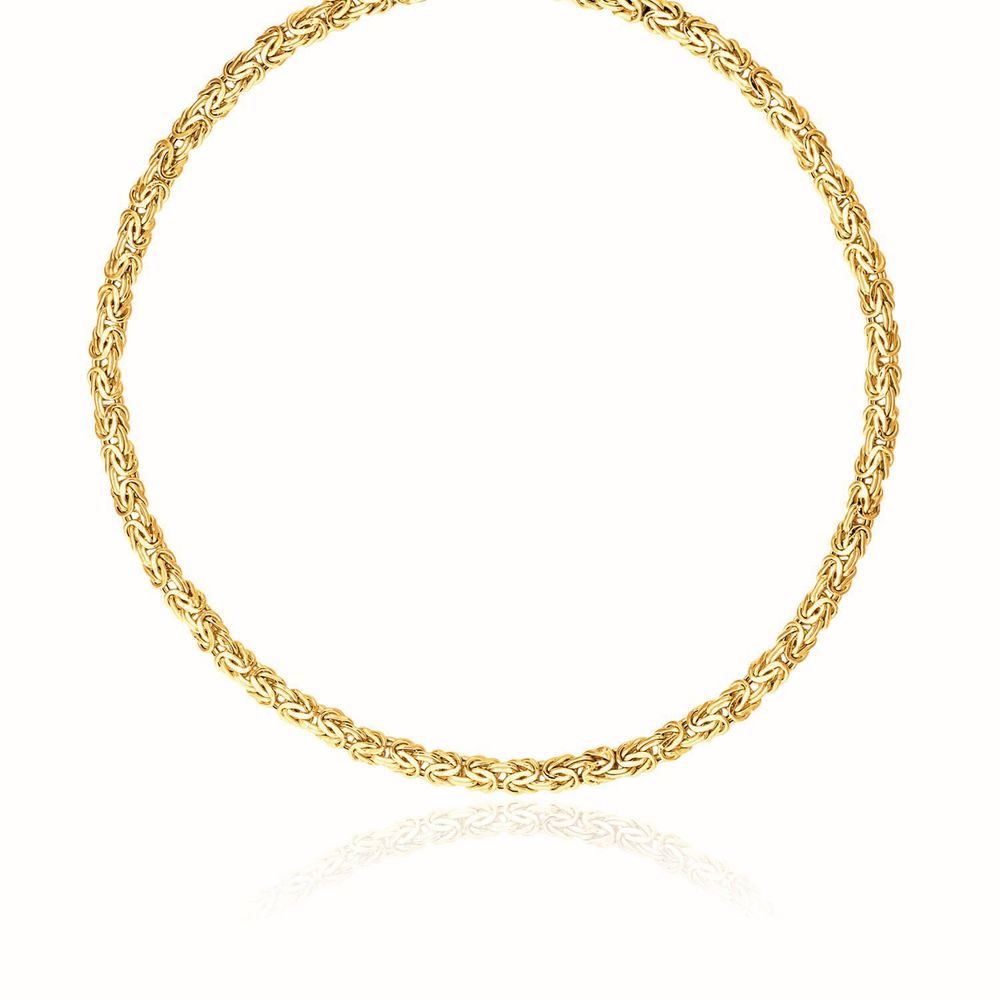 14 Karat Gelbgold Fancy Byzantine Chain Kette