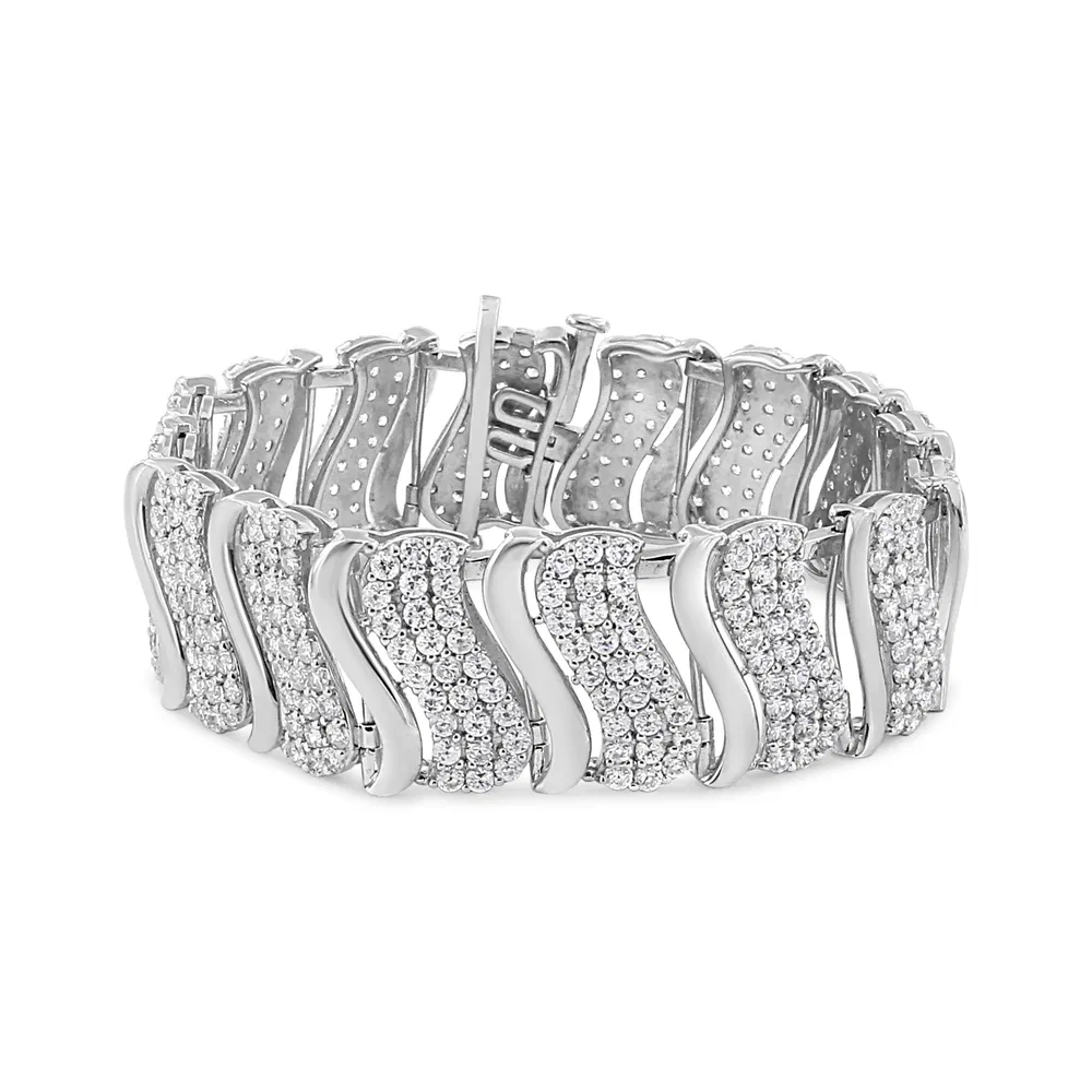 14 Karat Gold 15,0 Cttw Diamant Chevron Wave 7,25