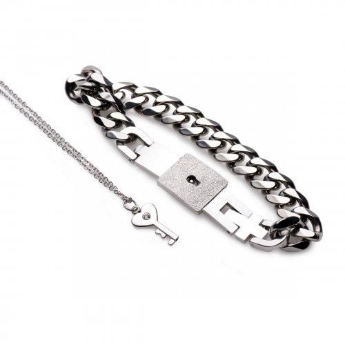 Ketten-Locking - Armband und Schlüssel-Halsband Paare Set