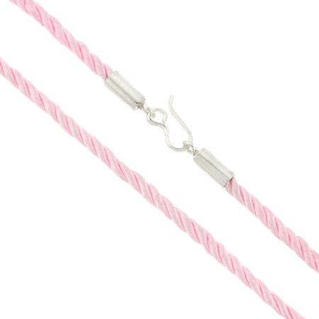 Sterling Silber Pink Silk Twisted Silk Halskette