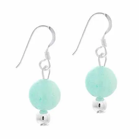 Sterling Silber Amazonite Perlen Dangle Ohrringe