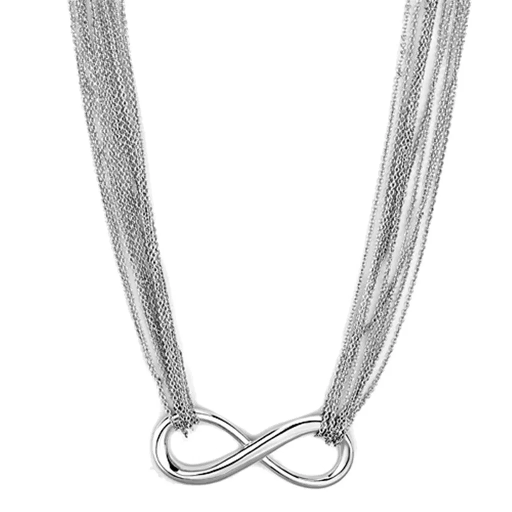3W412 - Rhodium-Messing - Halskette ohne Stein