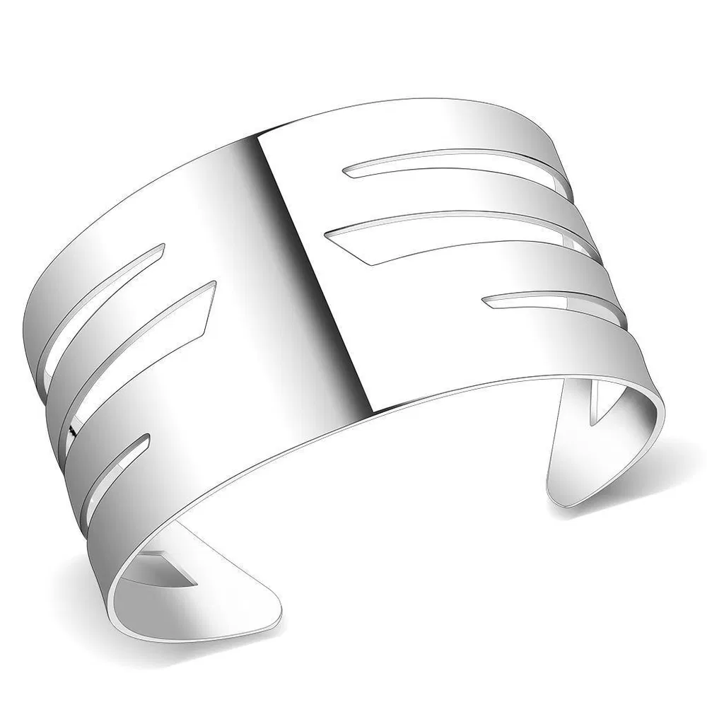 LO4659 - Matte Rhodium & Rhodium Edelstahl Armband ohne Stein
