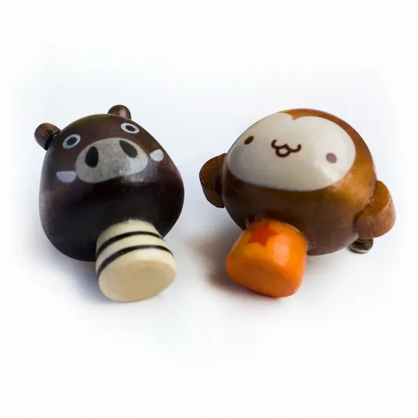 Sweet Monkey & Pig - Brosche / Brosche Pin / Tier Pin Brosche