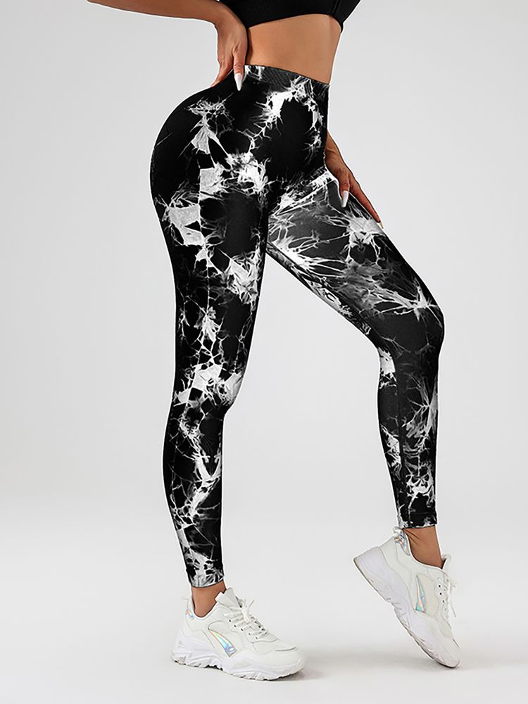 4 Pack Damen Scrunch Workout Leggings, High Waisted Butt Lifting Tie-dye V Back Waist Seamless Gym Yoga Leggings, Workout Leggings Für Frauen Jada Leggings