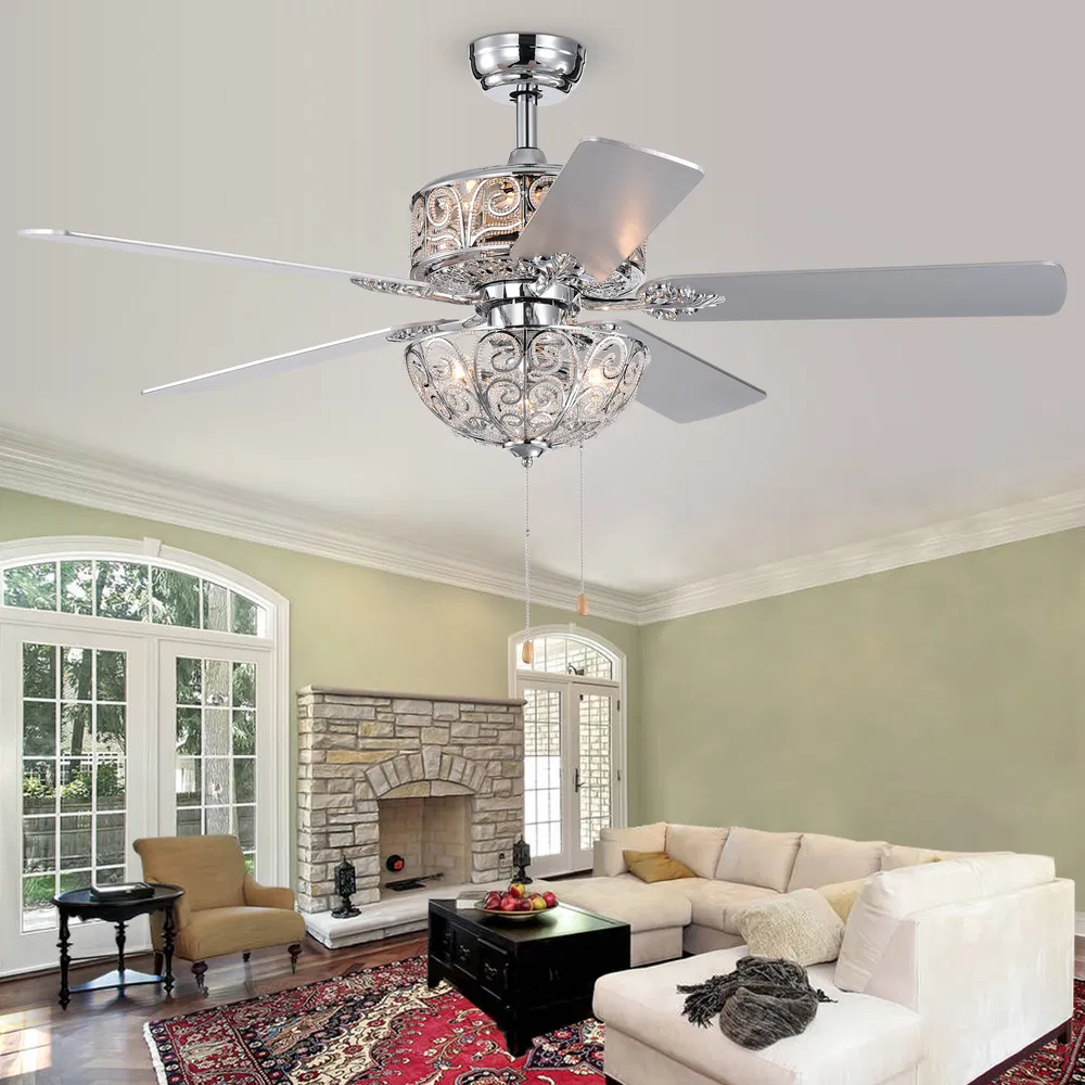 Hegasal Chrome Dual Lamp Crystal Lighted Kronleuchter