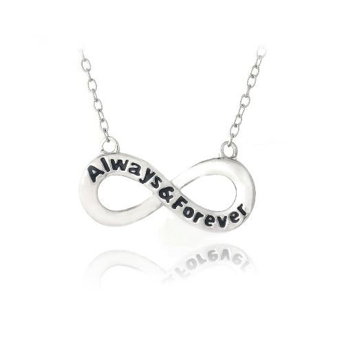 Sterling Silber ALWAYS & FOREVER Infinity Halskette