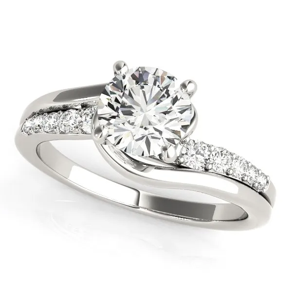 14 Karat Weißgold Bypass-Stil Round Diamond Ring (1 1/4 cttw)