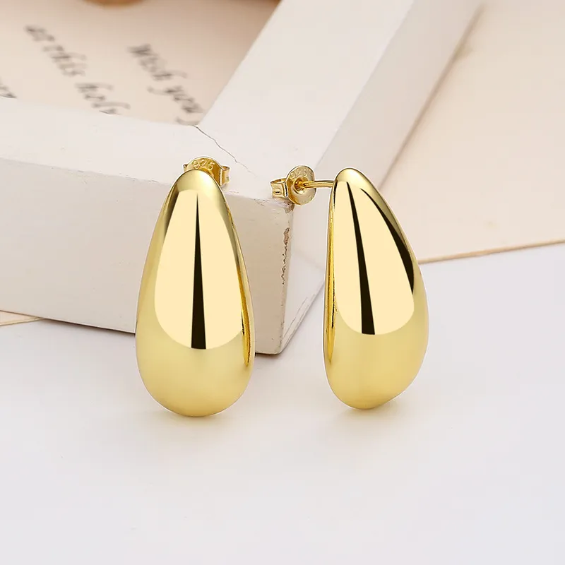 Mode-Schmuck Wassertropfen Glanz 16k Echtes Gold Plating einfache und elegante Ohrringe
