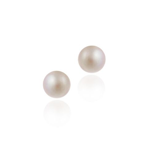 Sterling Silber Frischwasser Kultiviert Pink Knopf Perle 5,5 - 6mm Stud Ohrringe