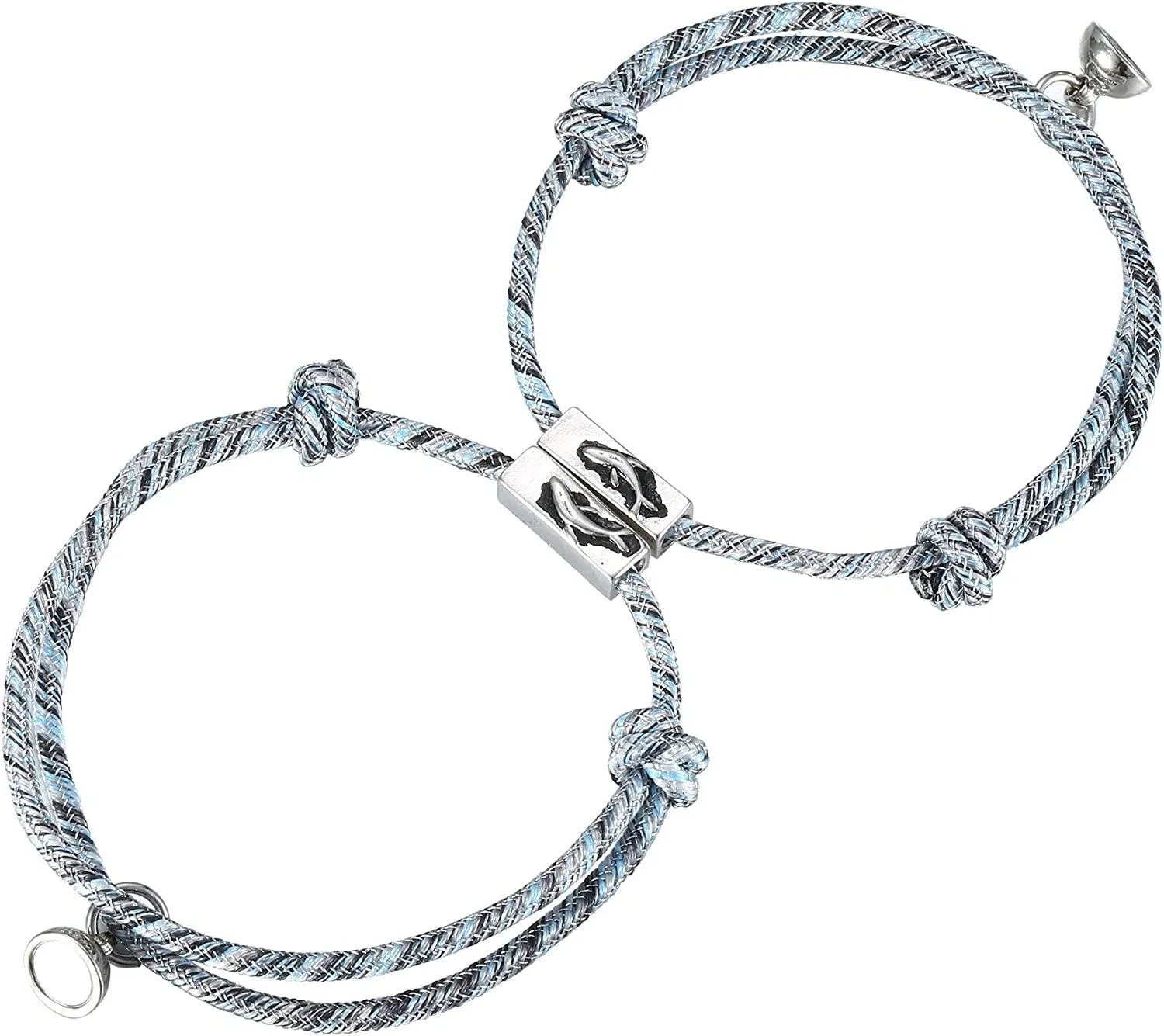2 PCS Paar Magnetarmband gegenseitige Anziehung Armband Set Seil geflochten Charme Anhänger Armband Paar Armbänder Schmuck Geschenke für Frauen Männer Liebhaber
