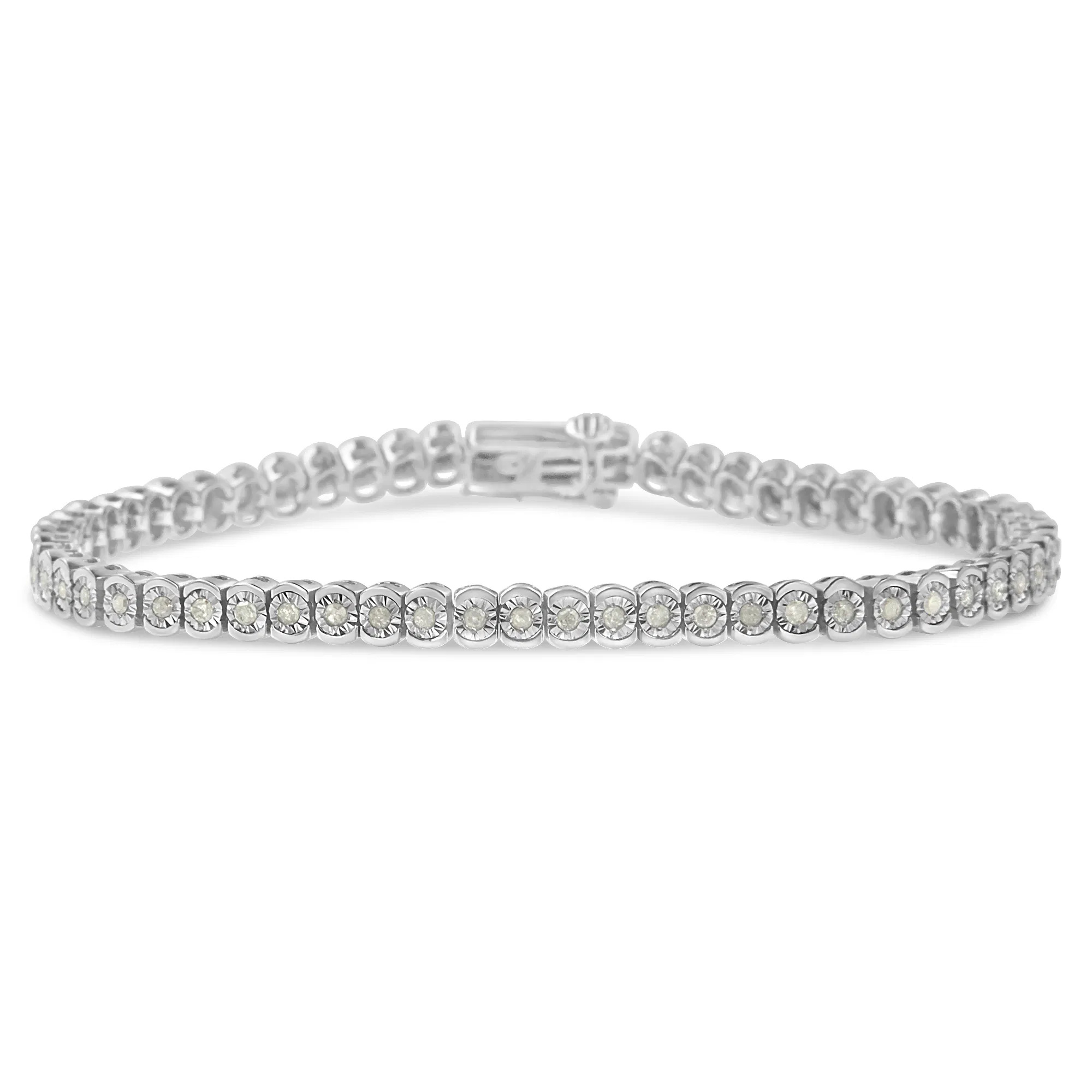 .925 Sterling Silber 1,0 Cttw Diamant Miracle-Set Cut-Circle 7