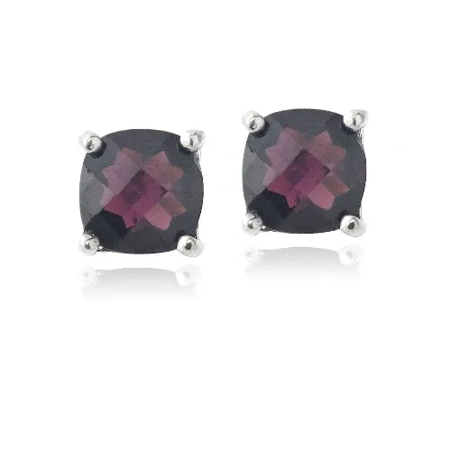 Sterling Silverct 1.6 Garnet Cushion-Cut Stud Ohrringe, 5mm