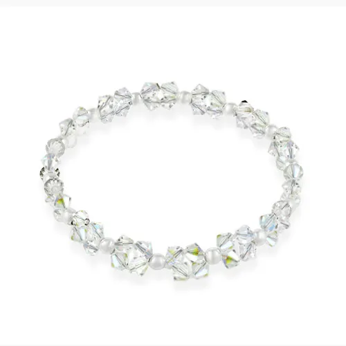 Sterling Silver Beaded Original Swarovski Elements Armband