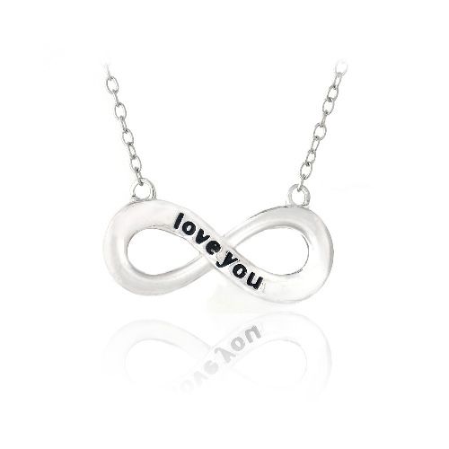 Sterling Silber Love You Infinity Halskette