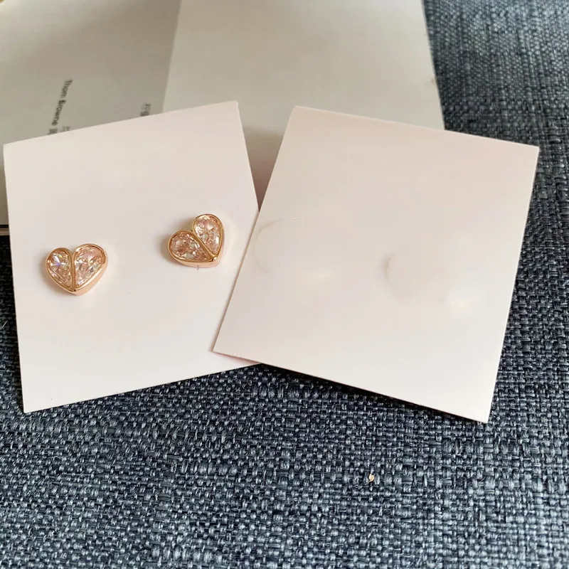 Frauen Mode Herz geformte Zircon Stud Ohrringe