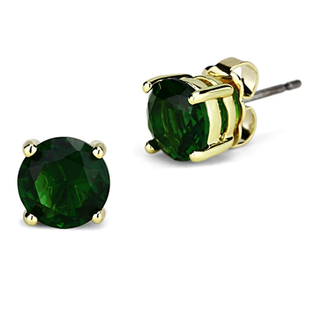 3W551 Gold-Messing - Ohrringe mit Synthetischem Smaragd