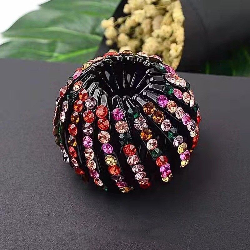 Koreanische Rhinestone Bird 's Nest Pill Head Coiler