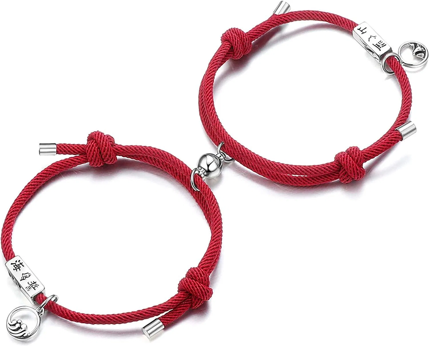 Geschenk für den Valentinstag 2PCS Paar Magnetarmband Set gegenseitige Anziehung Seil geflochten Armbänder verstellbar Charme Paar Set für Frauen Männer
