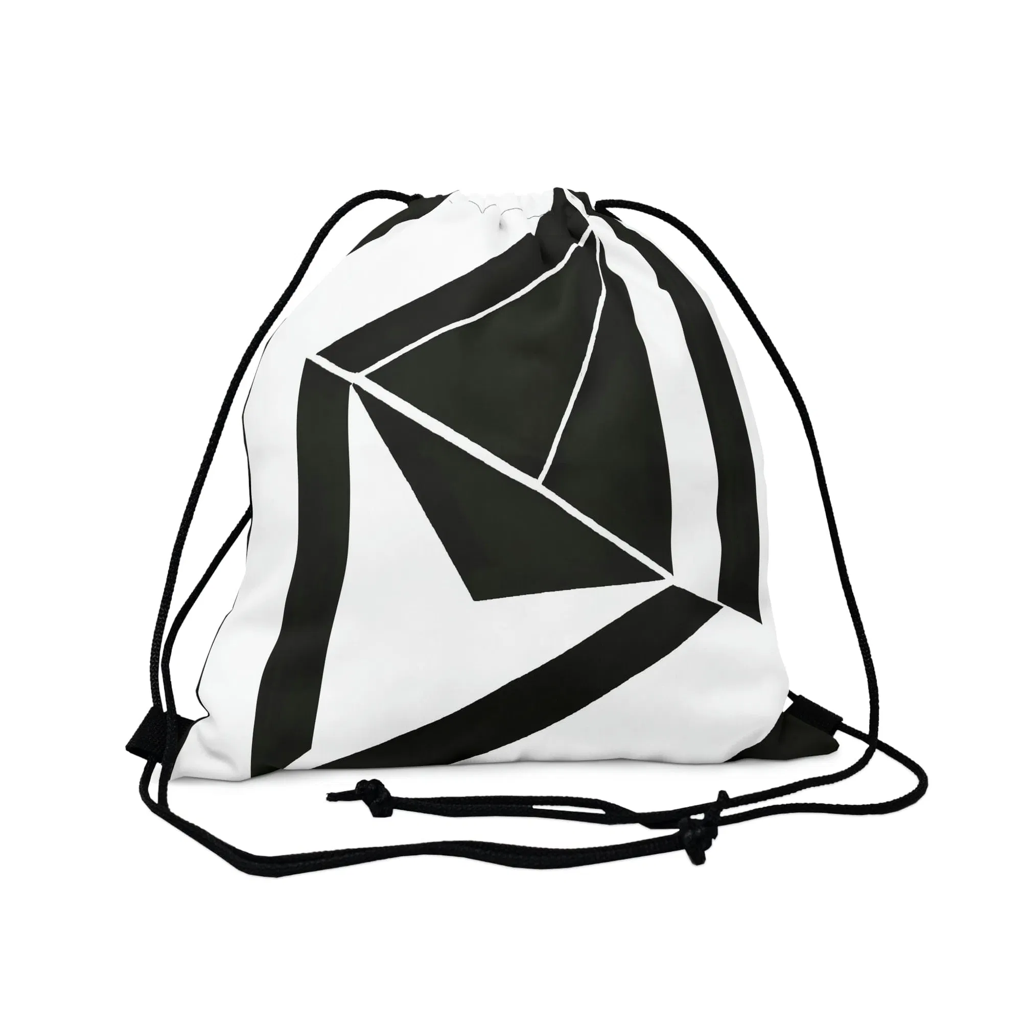 Drawstring Rucksack Tasche - Schwarz und Weiß geometrisches Muster