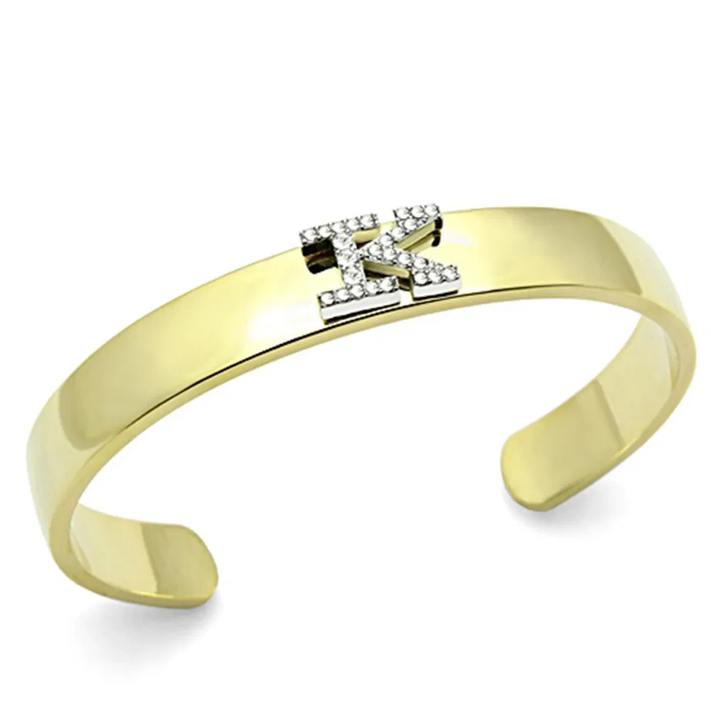 LO2580 - Gold + Rhodium Weißmetall Armband mit Top-Grade - Kristall in Clear