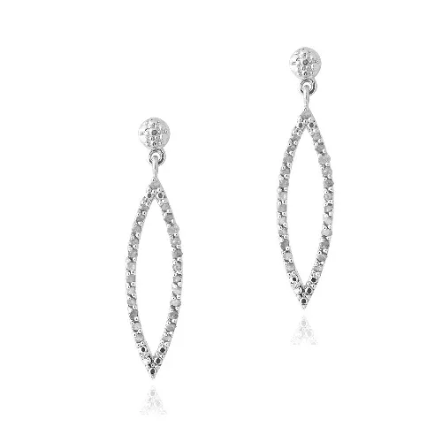 Silberton 1 / 2ct Diamant Open Marquise Dangle Ohrringe