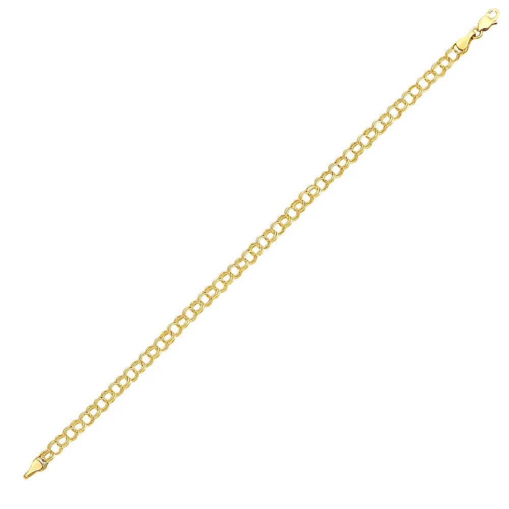 Round Link Charm Armband in 10 Karat gelbem Gold