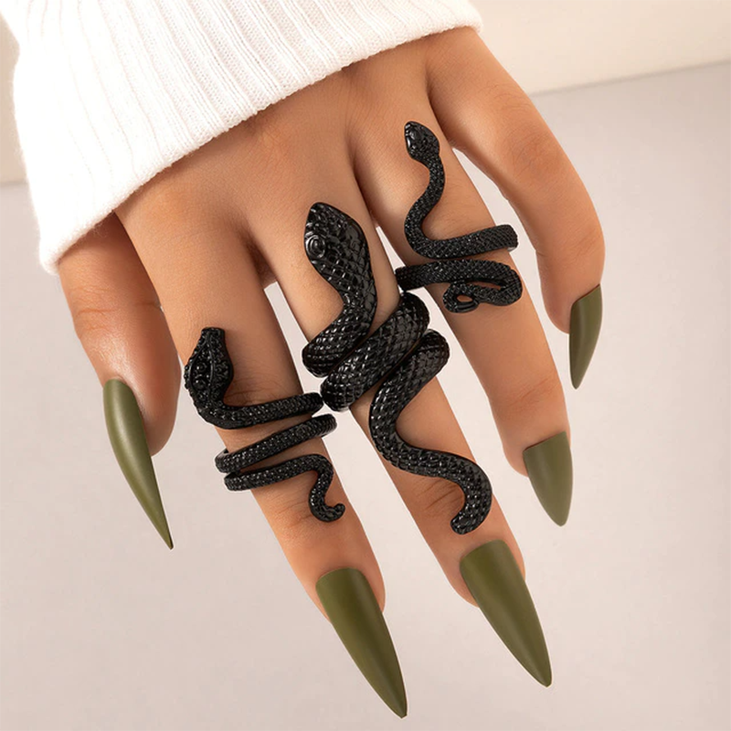 Vintage Snake Ring für Frauen Gothic Ringe Set