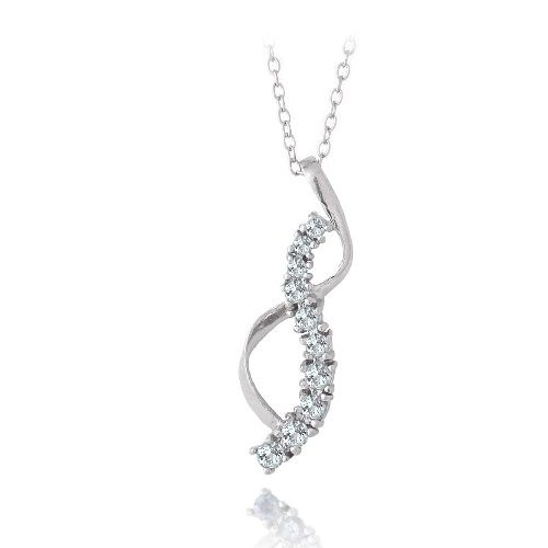 Sterling Silber 1 / 2ct Blau Topaz Reise Band Anhänger