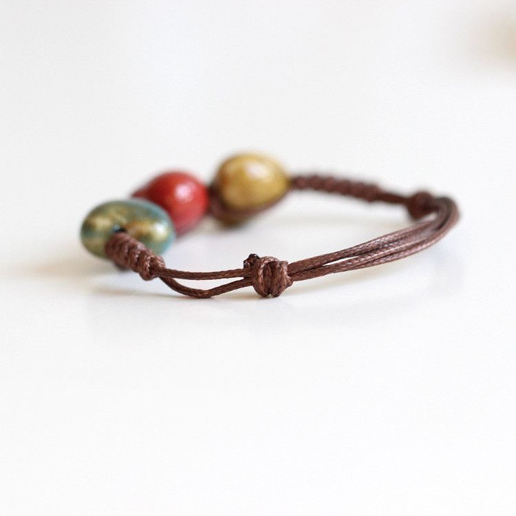 Hand geflochten DIY ethnische Keramik Armband