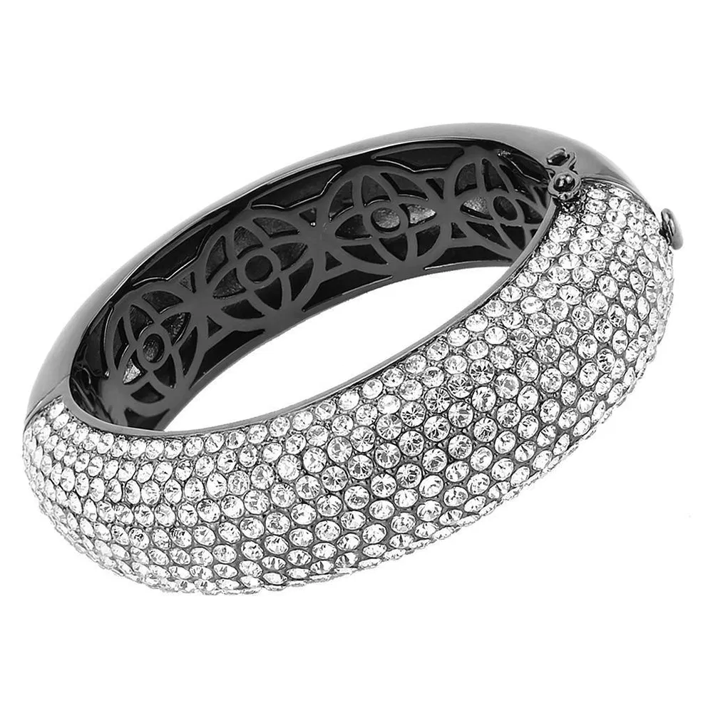LO4308 - TIN Cobalt Schwarz Brass Armband mit Top-Grade - Kristall in Clear