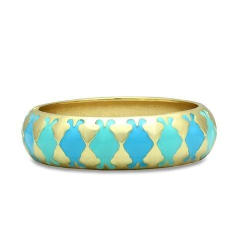 LO2127 - Flash Gold White Metal Armband mit Epoxy in No Stone