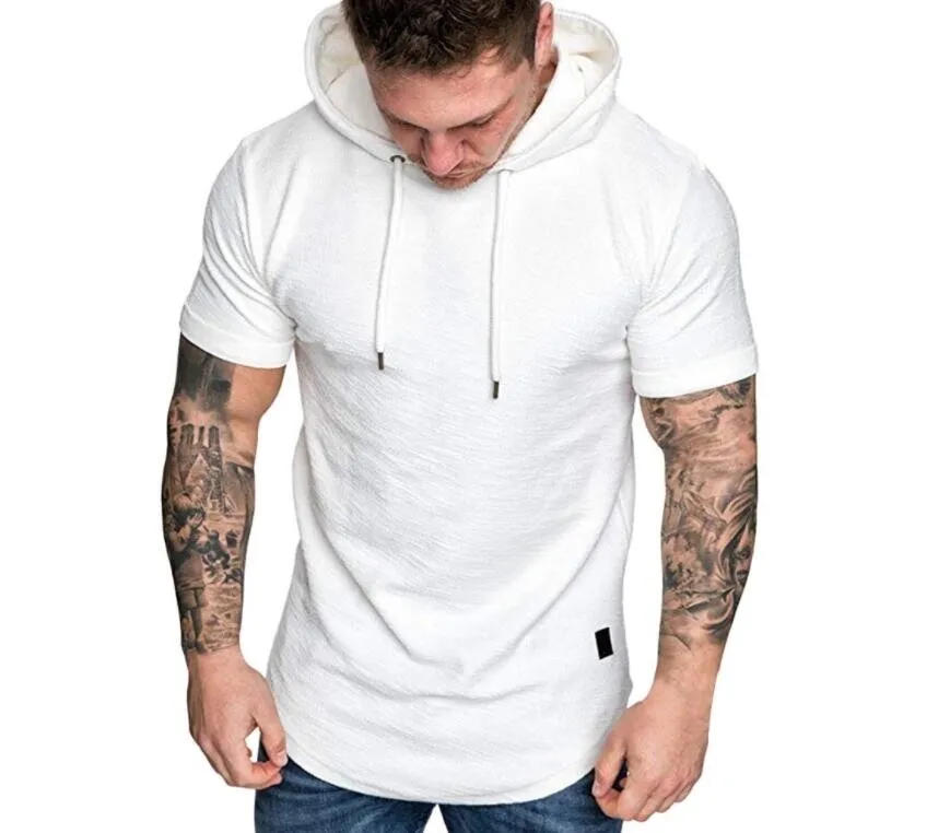 Männer Casual Hooded T-Shirt Short Sleeve Top