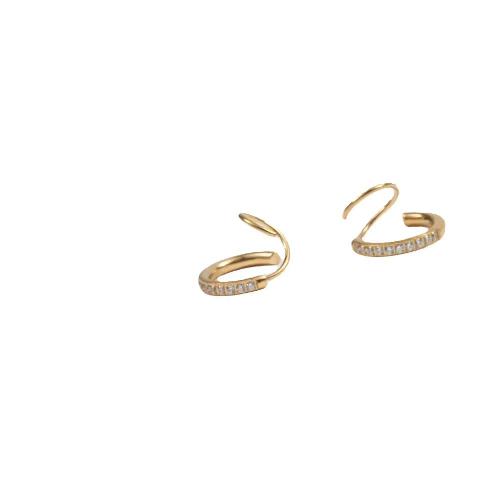 Spiral Ohr Pins Vollbohrer Mini Hoop Titan Stahl