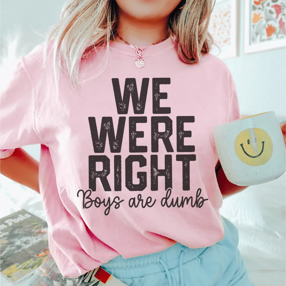 We Were Right Boys Are Dumb T-Shirt (Deutsche Übersetzung)
