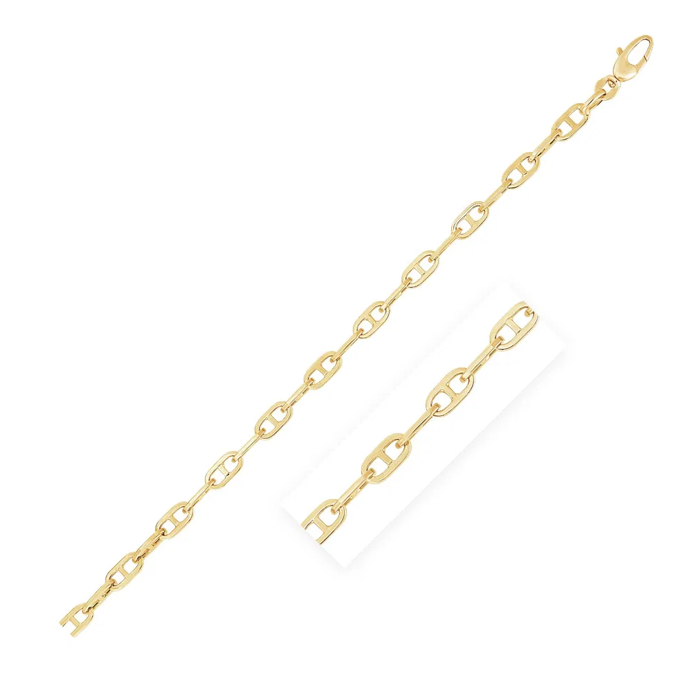 14 Karat Gelbgold High Polish Mariner Link Armband (5,1 mm)