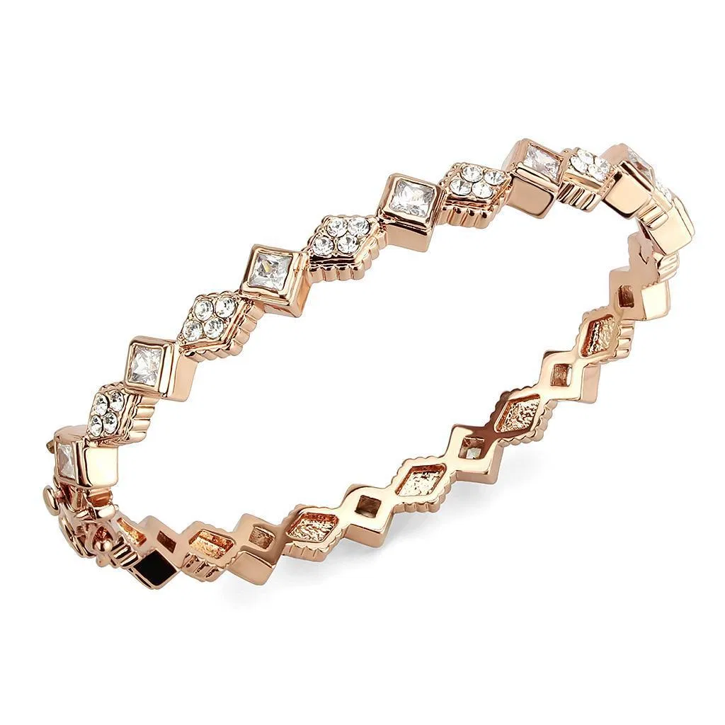 LO4342 Rose Gold Brass Armband mit AAA Grad CZ in Clear