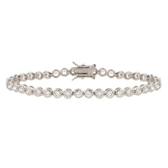 Sterling Silber Bezel-Set CZ Classic Tennis Armband