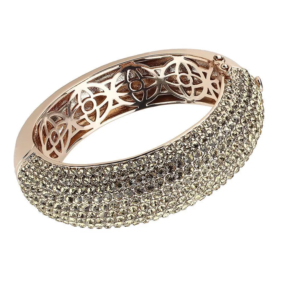 LO4270 - Rose Gold + E-Coating Brass Armband mit Top-Grade - Kristall in Citrine-Gelb