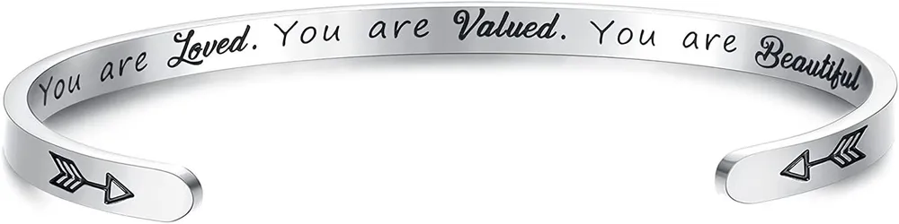 Inspirierende Armbänder für Frauen; Motivation Mantra Armbänder; 4MM Freundschaft Armbänder Personalisiertes Geschenk mit Box