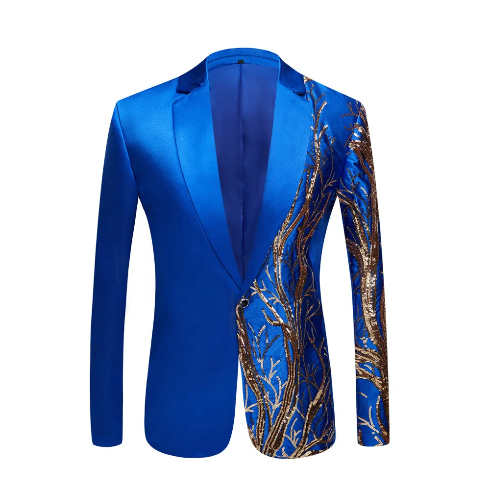 Herren Bestickte Sequins Blazer Slim Trendy Casual