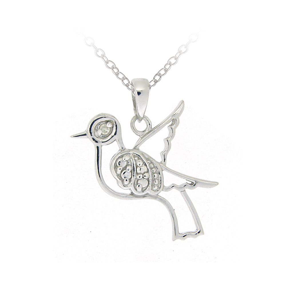 Sterling Silber Diamant Akzent Dove Halskette