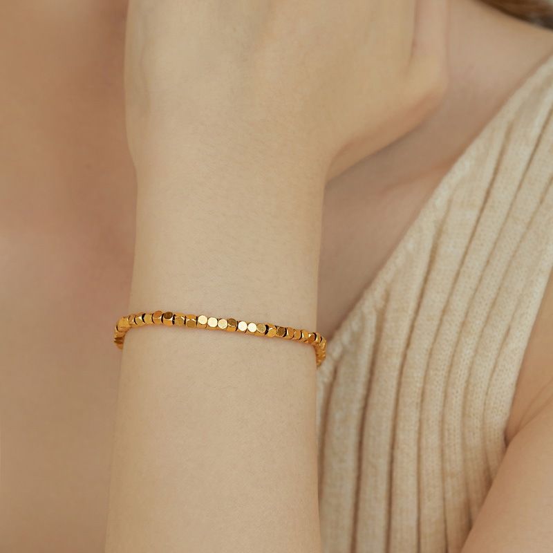 Fade-Free 18K Gold Plated Fragmentierte Silber Armband