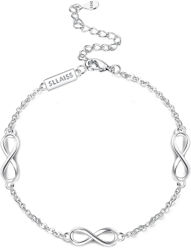Armband für Frauen 925 Sterling Silber einstellbar CZ Endloser Liebe Charme Armband Weihnachten Für Sie
